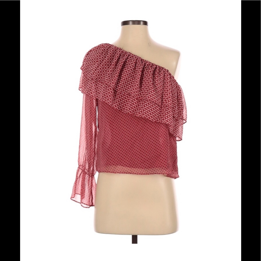 4 for $25 LUCKY BRAND One Sleeve Ruffle Blouse
